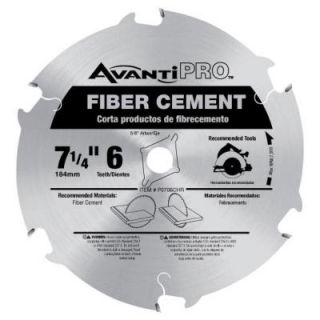 Avanti Pro 7 1/4 in. x 6 Tooth Fiber Cement Cutting Saw Blade P0706CHR