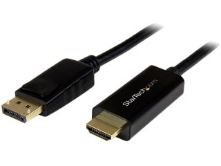 StarTech DP2HDMM2MB 6 Feet Black Connector A	1   DisplayPort (20 pin) Male Input Connector B	1   HDMI (19 pin) Male Output DisplayPort to HDMI converter cable – 4K M M