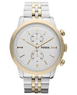 Fossil Mens Chronograph Townsman Two Tone Stainless Steel Bracelet