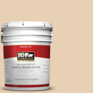 BEHR Premium Plus 5 gal. #S290 2 White Bean Hummus Flat Interior Paint 105005