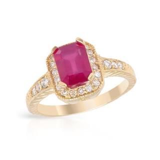 Foreli Cocktail Ring with 2.31ct TW Diamonds and Composite Ruby