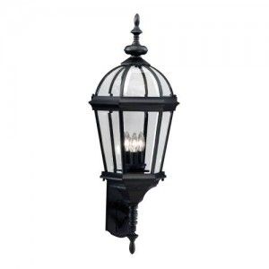 Kichler 9252BK Outdoor Light, Classic (Formal Traditional) Wall 3 Light Fixture   Black (Painted)