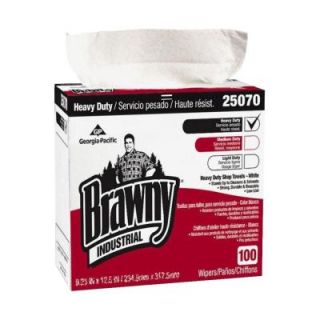 Brawny Industrial White Medium Weight Shop Towels (100 Box) GEP25070
