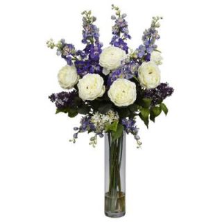 38 in. H Purple Rose, Delphinium and Lilac Silk Flower Arrangement 1220 PP