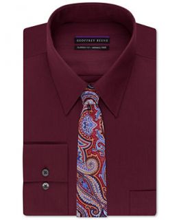 Geoffrey Beene Non Iron Cabernet Solid Dress Shirt and Paisley