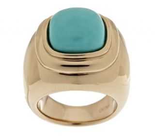 As Is Sleeping Beauty Turquoise Bold Polished Ring, 14K Gold —