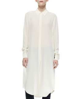 Equipment Pascal Long Button Front Tunic, Nature White