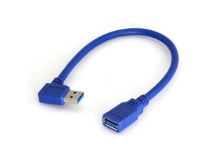 USB 3.0 A male 90 degree Left angle to A female extension convertor Cable