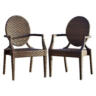 Christopher Knight Home Adriana Set of 2 Wicker Patio Chairs   Brown