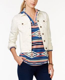 American Living Button Down Natural Cream Wash Denim Jacket, Only at