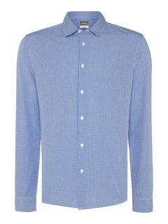 Linea Linea Bantam Long Sleeve Micro Gingham Shirt Blue