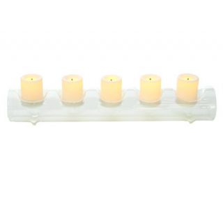 Candle Impressions Fillable Glass Log w/ 5 Flameless Votives —