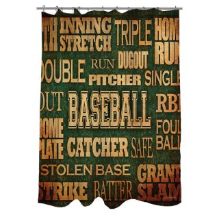 Thumbprintz Baseball Words Shower Curtain   17248678  