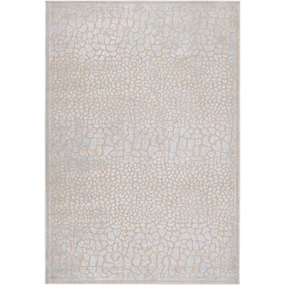 Meticulously Woven Grey Animal Print Abstract Rug (76 x 106)