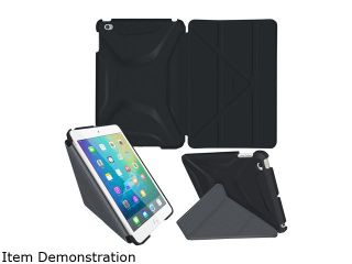 rooCASE Granite Black Origami 3D Slim Shell Folio Case Cover for iPad Mini 4 Model RC APL MINI4 OG SS GB/GM