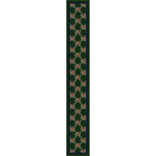 Milliken Green Tufted Runner (Common: 2 ft x 16 ft; Actual: 2.333 ft x 15.5 ft)