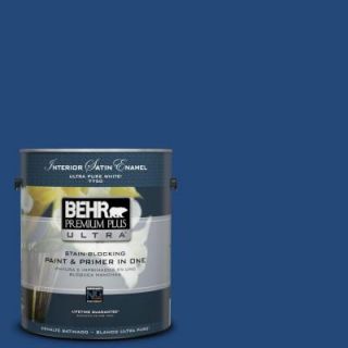 BEHR Premium Plus Ultra 1 gal. #S H 590 Sailboat Satin Enamel Interior Paint 775301