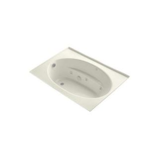 KOHLER Windward 5 ft. Acrylic Oval Drop in Whirlpool Bathtub in Biscuit K 1112 FH 96