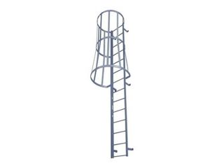 Fixed Ladder w/Safety Cage, 21 ft. 3 In H