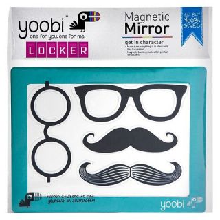 Yoobi Magnetic Mirror with Mustache & Glasses Stickers   Aqua