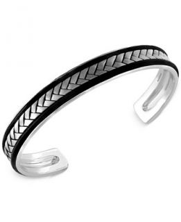 EFFY Mens Woven Cuff Bracelet in Sterling Silver   Bracelets