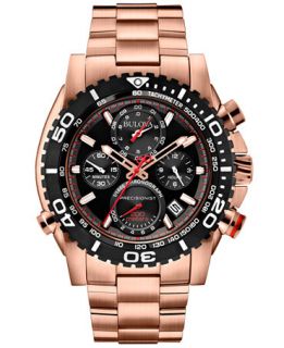 Bulova Mens Chronograph Precisionist Rose Gold Tone Stainless Steel