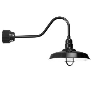 Brooster 18 in W 1 Light Black Arm Hardwired Wall Sconce