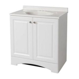 Glacier Bay 30 1/2 in. Vanity in White with AB Engineered Composite Vanity Top in White GB30P2COM WH