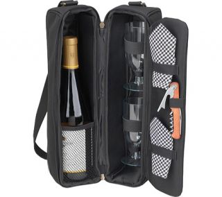 Picnic at Ascot Sunset Deluxe Wine Carrier for Two   Black/Gingham