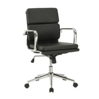 Wildon Home Mid Back Leather Office Chair with Arms