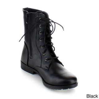 Anna Womens Cary 2 Lace up Mid calf Combat Boots