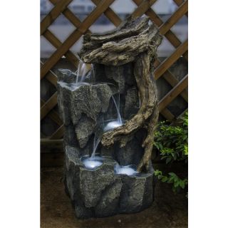 Tree Trunk and Rocks Fountain with LED Light   16357929  