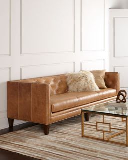 Massoud Brock Leather Sofa