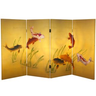 foot Tall Double sided Seven Lucky Fish Canvas Room Divider