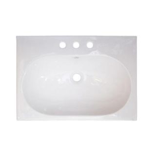 American Imaginations 26 in. Ceramic Vanity Top with Basin in White AI 13 409
