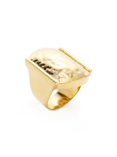 Hammered Rectangle Ring by Sheila Fajl