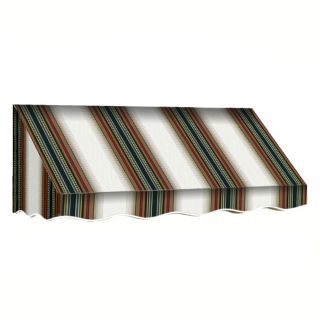 Awntech 544.5 in Wide x 48 in Projection Burgundy/Forest/Tan Stripe Slope Window/Door Awning
