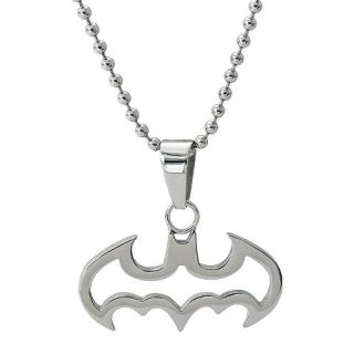 DC Comics® Batman Cut Out Logo Necklace in Stainless Steel   Silver