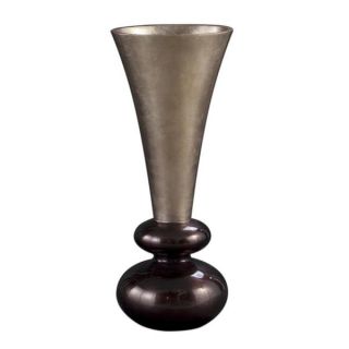 Medium Silvertone/ Deep Plum Wood Vase   15243716  
