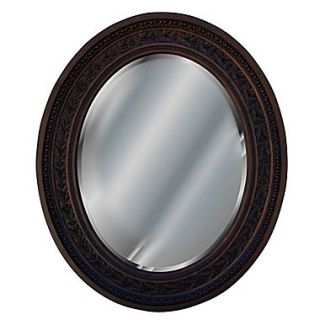 Hickory Manor House Antique Leaf Oval Mirror; Walnut