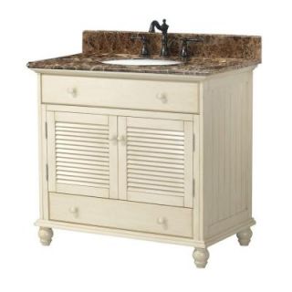 Foremost Cottage 37 in. W x 22 in. D Vanity in Antique White with Marble Top in Midnight Umber CTAAMU3722D