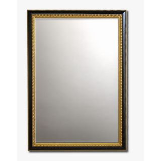 Gilded Ebony Framed Beveled Wall Mirror (42 x 30)