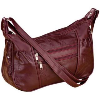 WalterDrake Burgundy Patch Leather Handbag