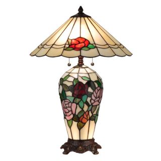 Rose Lighted 24.5 H Table Lamp with Empire Shade by Dale Tiffany