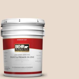 BEHR Premium Plus 5 gal. #OR W11 White Mocha Flat Interior Paint 105005