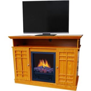 Decor Flame Media Electric Fireplace for TVs up to 55", Honey Oak
