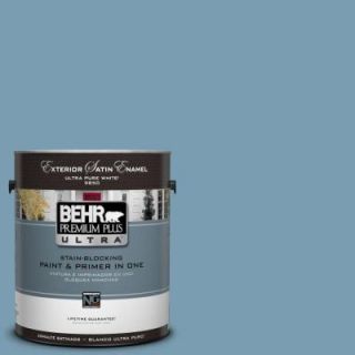 BEHR Premium Plus Ultra 1 Gal. #UL230 17 Blue Cascade Satin Enamel Exterior Paint 985401