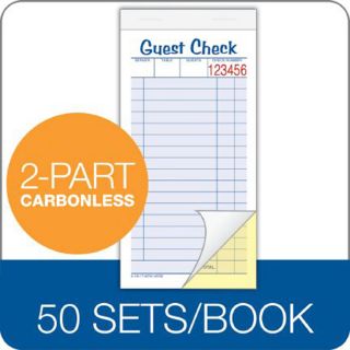 Part Carbonless Guest Check Pad by Adams Business Forms