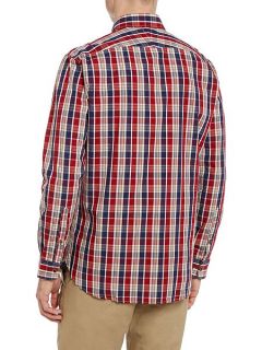 TM Lewin Check Slim Fit Long Sleeve Button Down Shirt Navy & Red