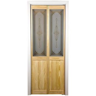 AWC Burgundy Decorative Glass 36" x 80.5" Bifold Door